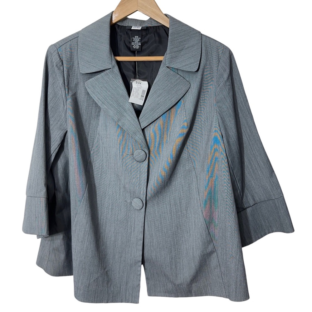 Studio 1940 2 Button Blazer Womens Plus Size 18W 3/4 Sleeves
